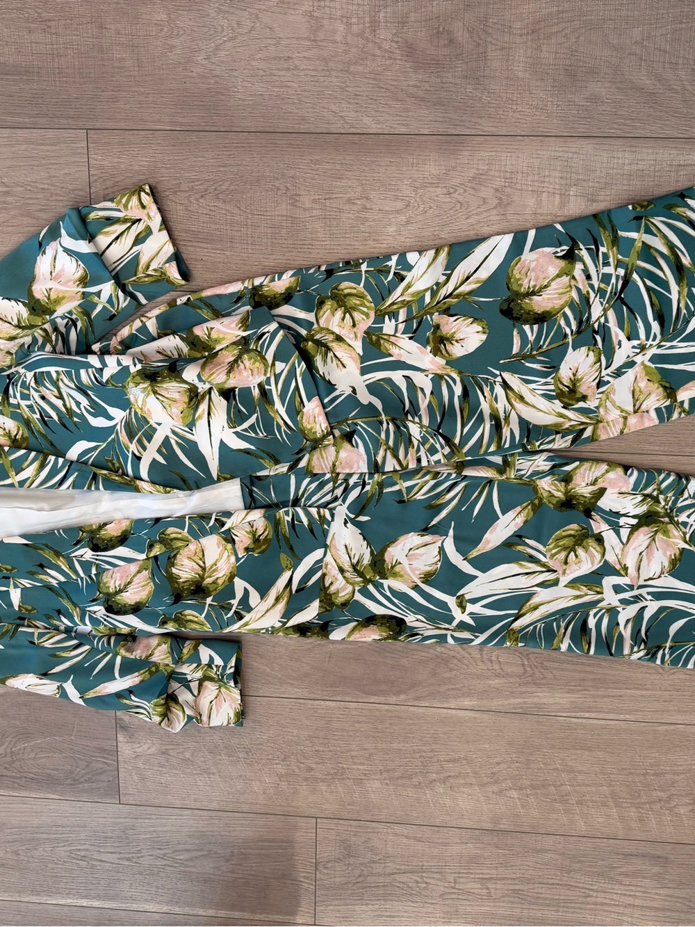 Bar III Green Floral Print Blazer